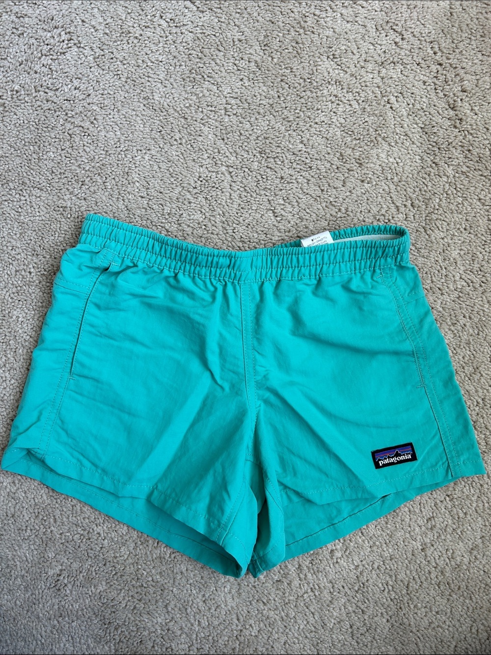 Patagonia Girls Turquoise Baggie Shorts, M (10)